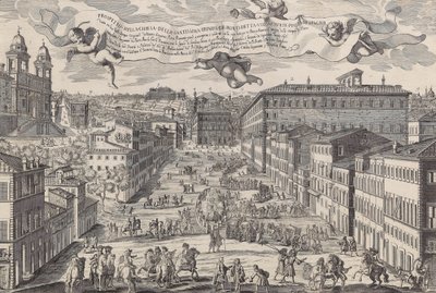 Prospetto della chiesa della Santissima Trinità dei Monti detta volgarmente Piazza di Spagna, 1696 da Matteo Gregorio de Rossi