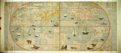 Mappa dei Miriadi di Paesi del Mondo, 1602 da Matteo Ricci