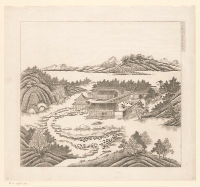 Veduta di una parte del palazzo estivo imperiale a Chengde (Jehol) in Cina da Matteo Ripa