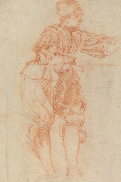 Uomo appoggiato a una ringhiera (verso) da Matteo Rosselli