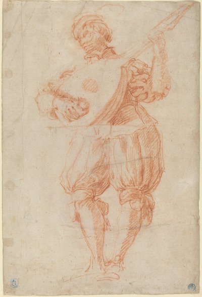 Uomo che Suona un Liuto [recto] da Matteo Rosselli