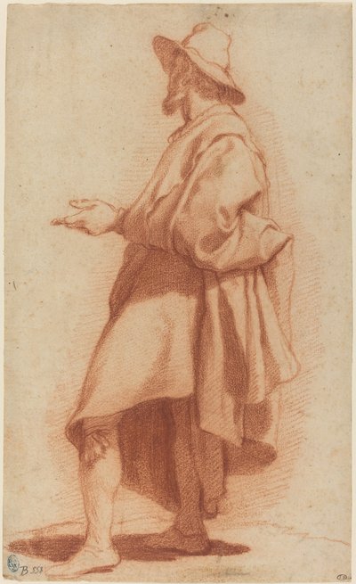 Uomo in Piedi con Mantello e Cappello da Matteo Rosselli