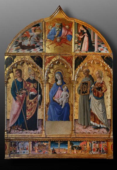 Madonna col Bambino con i santi Giacomo, Agostino, Bernardino e Margherita da Matteo di (c.1430 95) Giovanni