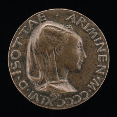 Isotta degli Atti, 1432-1474, amante 1446, poi moglie dopo il 1453, di Sigismondo Malatesta (recto) da Matteo di Andrea de Pasti