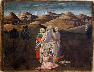 Leggenda di Romolo e Remo: la nascita di Rea Silvia da Matteo di Giovanni di Bartolo