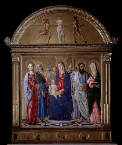 Vergine con bambino e San Bartolomeo, Santa Caterina, Santa Lucia e San Matteo da Matteo di Giovanni di Bartolo