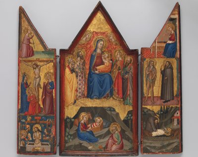 Madonna col Bambino in trono con santi... , e sotto la Natività..., ca. 1380-90 da Matteo di Pacino
