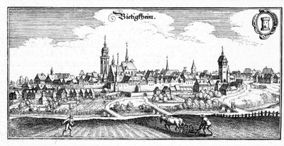 Bietigheim - estratto da Topographia Sueviae (Schwaben) da Matthaus Merian