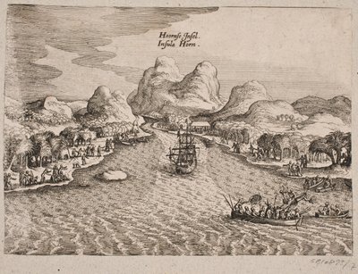 Descrizione di Hornøen (Isola di Horn) da Matthäus Merian d.Æ.