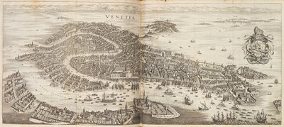 Panorama di Venezia. Da Newe Archontologia cosmica di Johann Ludwig Gottfried da Matthaus the Elder Merian