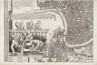 Mappa di Roma. Parte inferiore sinistra da Matthaus Greuter