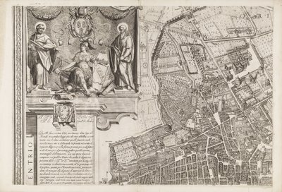 Mappa di Roma. Parte superiore sinistra da Matthaus Greuter