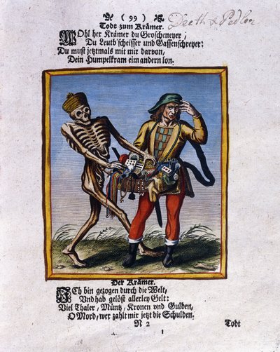 La morte e il venditore ambulante, c.1710 da Matthaus Merian