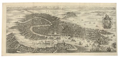 Panorama pieghevole di Venezia, 1688, stampato c.1700 da Matthaus Merian