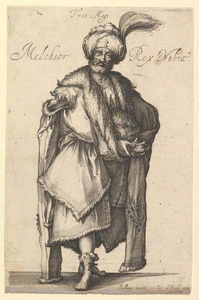 Melchiorre, dalla serie Tre Magi di Jacques Bellange, ca. 1615 da Matthaus Merian