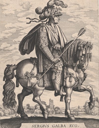 Piatto 7: Imperatore Galba a cavallo, da 