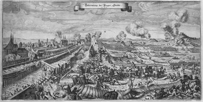 La battaglia di Praga del 1648 da Matthaus the Elder Merian