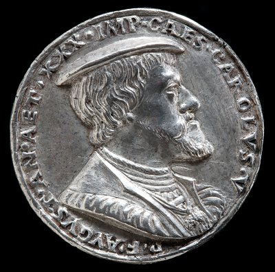 Carlo V, 1500-1558, Re di Spagna 1516-1556, Imperatore del Sacro Romano Impero 1519 [recto], 1530 da Matthes Gebel
