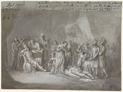 Il corpo di Patroclo pianto nella tenda di Achille da Mattheus Ignatius van Bree