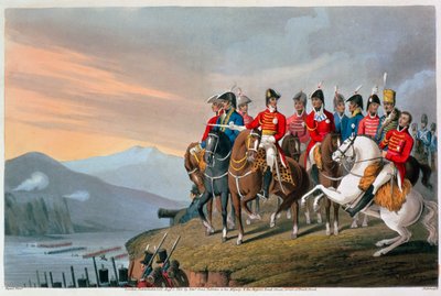 Il Duca di Wellington e il suo staff attraversano il Bidassoa ed entrano in Francia, 1813-1816 da Matthew Dubourg