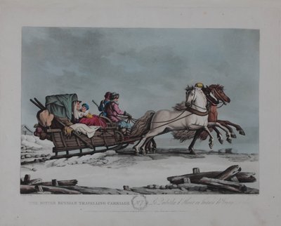 Carrozza da viaggio russa invernale, 1810 da Matthew Dubourg