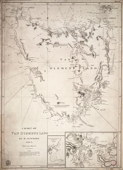 Carta della Terra di Van Diemen, foglio VI da Matthew Flinders