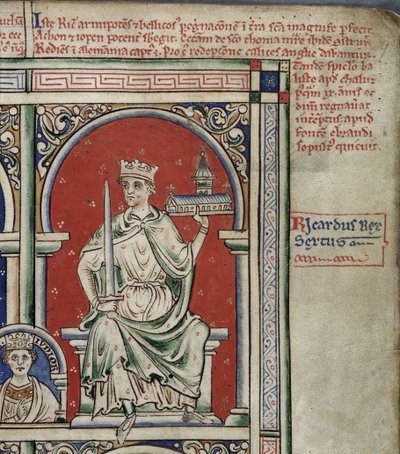 Riccardo I Cuor di Leone dalla Historia Anglorum, Chronica majora da Matthew Paris