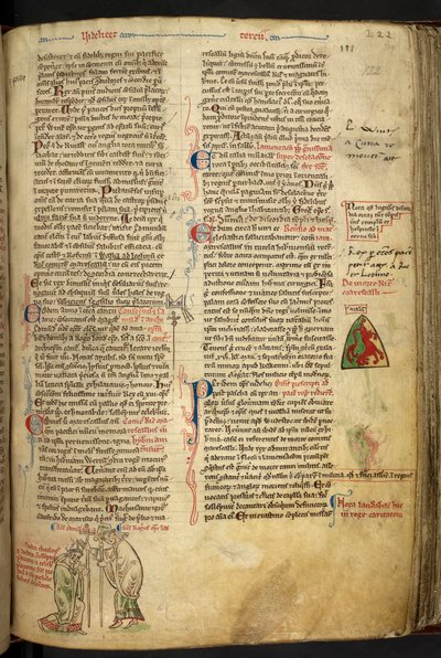 Roger Nigel, vescovo di Londra, consacra Edmondo di Abington come arcivescovo di Canterbury, con i loro nomi iscritti sopra, illustrazione da 