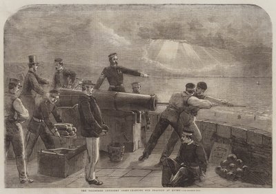 Il Corpo di Artiglieria Volontaria che apprende la pratica del cannone a Hythe da Matthew Somerville Morgan