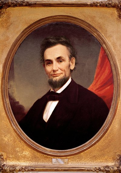 Ritratto del presidente americano Abraham Lincoln (1809-1865) da Matthew Wilson