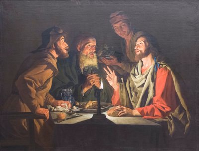 Cena in Emmaus da Matthias (c.1600 p.1650) Stomer