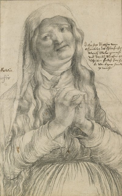 Una donna anziana con le mani giunte, c.1512 da Matthias Grünewald
