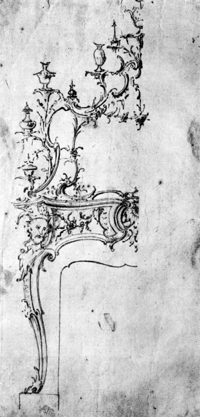 Progetto per un caminetto, 1750s, 1929 da Matthias Lock