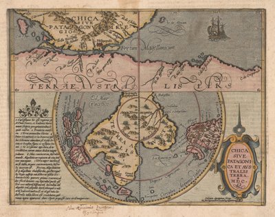 Chica sive Patagonica et Australis Terra da Geographisches Handtbuch, 1600 da Matthias Quad