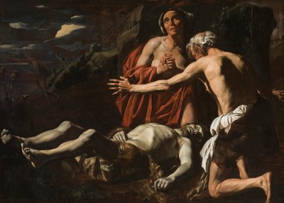 Adamo ed Eva piangono la morte di Abele, 1632-1635 da Matthias Stomer