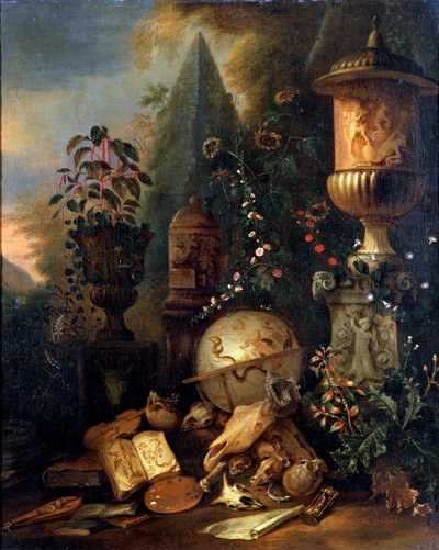 Vanitas. Natura morta con vaso, XVII o inizio XVIII secolo da Matthias Withoos