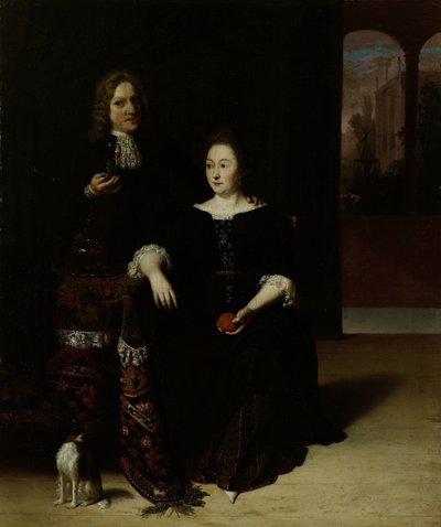 Ritratto di una donna e un uomo in un interno da Matthias Wulfraet