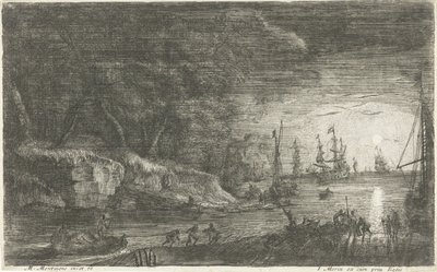 Paesaggio marino al chiaro di luna da Matthieu van Plattenberg