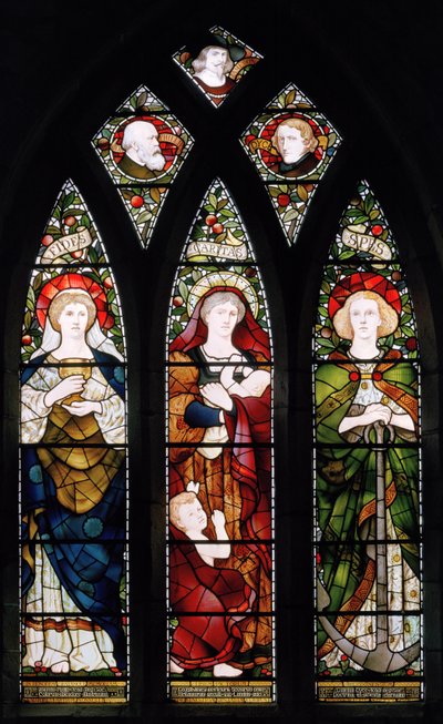 La Finestra dei Pittori; Fede, Speranza e Carità, Cattedrale di St Machar, 1873 da Matthijs Maris