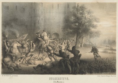 Bulgersteyn assediato dai Normanni, ca. 810 da Matthijs Willem Gerardus Michielsen