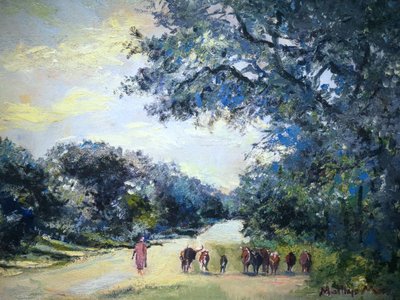 Sentiero di campagna con bestiame da Matthys Moss