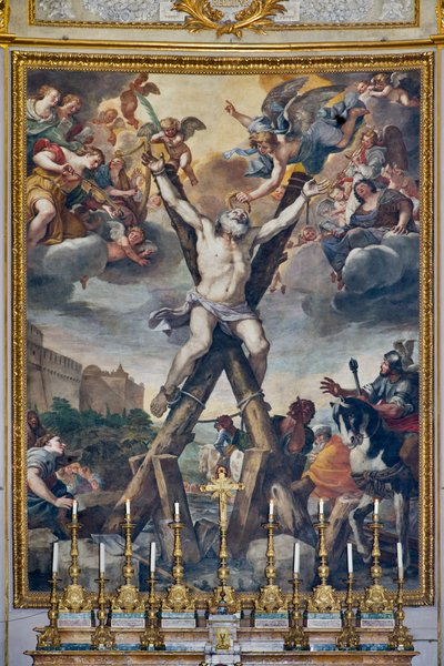 Crocifissione del Santo, episodi della vita di Sant