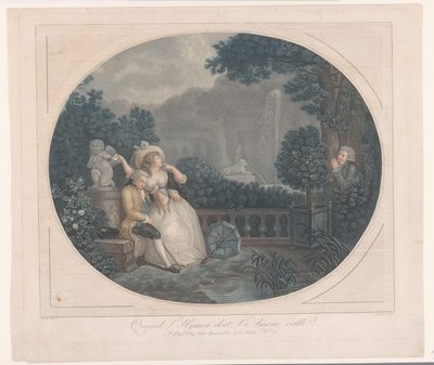 Giardino con uomo addormentato e uomo che osserva da Mauclerc