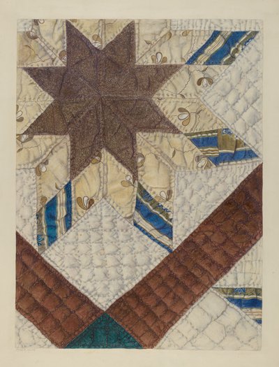 Trapunta patchwork a doppia stella, c. 1939 da Maud M Holme
