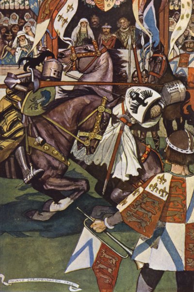 Illustrazione per Ivanhoe di Sir Walter Scott (litografia a colori) da Maurice (after) Greiffenhagen