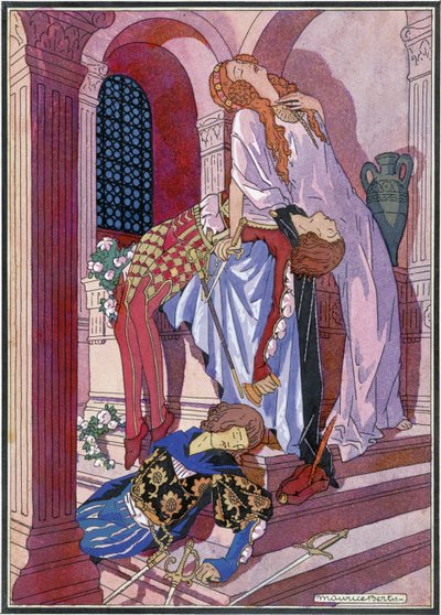 La Morte di Romeo e Giulietta, scena finale della commedia di William Shakespeare da Maurice Berty
