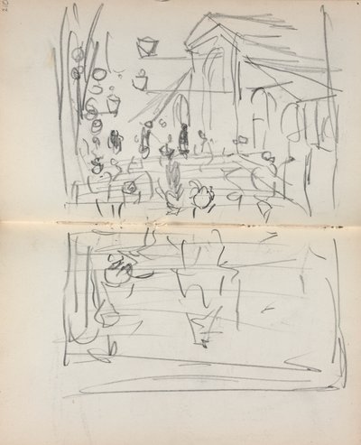 Taccuino italiano: Ponte con figure, pagina 209 e 210 da Maurice Brazil Prendergast