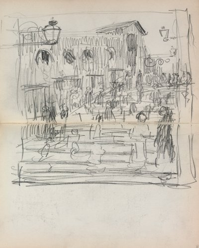 Taccuino italiano: Ponte con figure pagina 93 e 94 da Maurice Brazil Prendergast