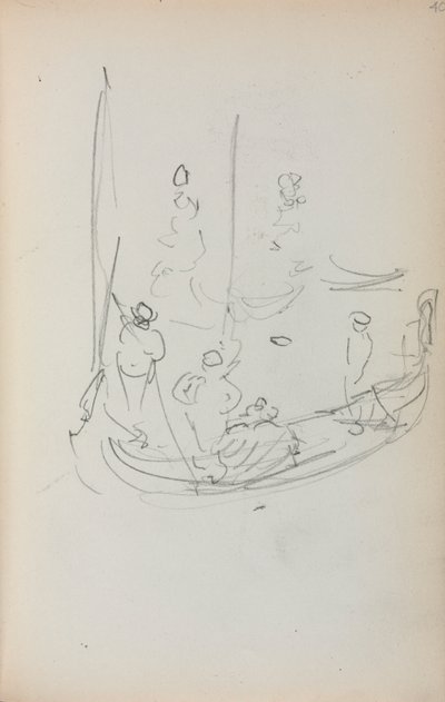Taccuino italiano: Gondola pagina 40, 1898-1899 da Maurice Brazil Prendergast