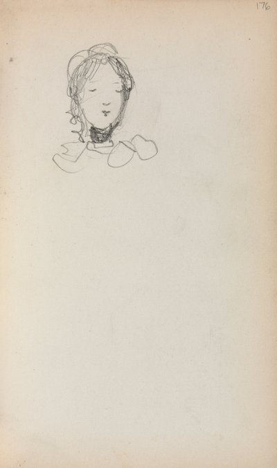 Taccuino italiano: Testa di una ragazza pagina 176, 1898-1899 da Maurice Brazil Prendergast